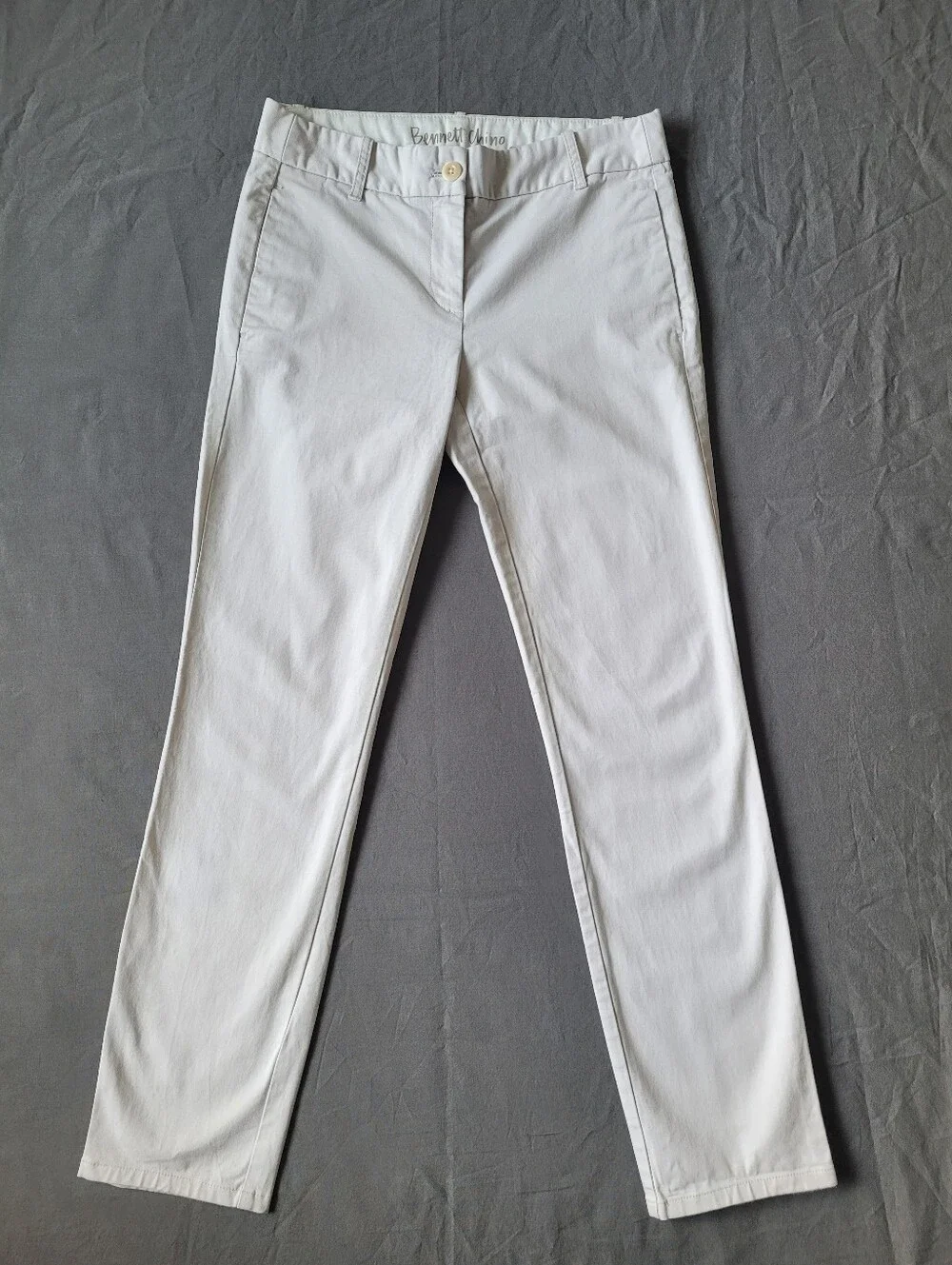 J.Crew Bennett Chino Ivory Cream Slim Straight Leg Pants Women's Size 2